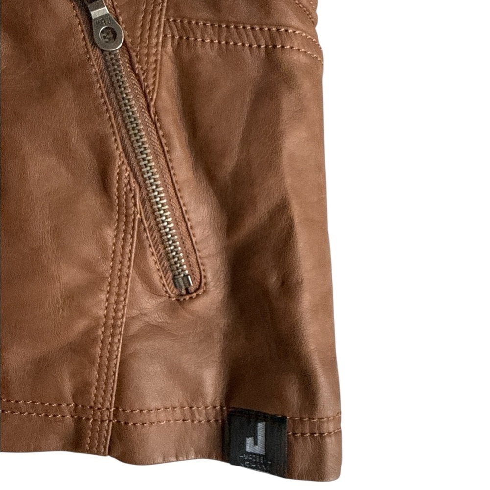 Made by Johnny Women's Removable Hoodie Faux Leather Jacket - Picture 7 of 11